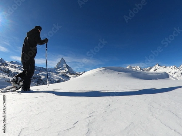 Fototapeta マッターホルン 雪山トレッキング
