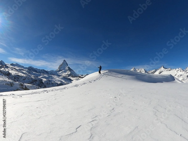 Fototapeta マッターホルン 雪山トレッキング