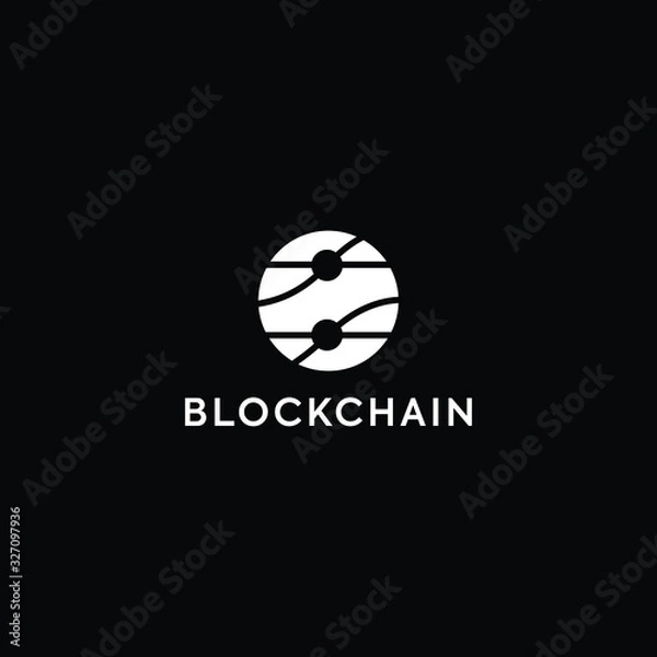 Fototapeta Blockchain Logo Template. Technology Vector Design. Cryptocurrency Illustration