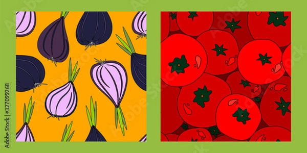 Fototapeta vegetable patterns set