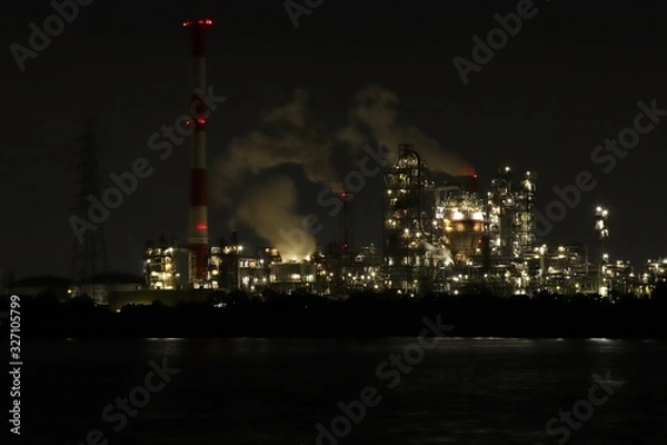 Fototapeta 四日市　工場夜景