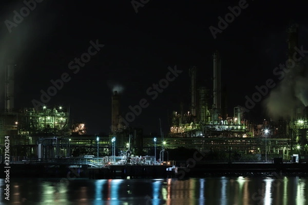 Fototapeta 四日市　工場夜景