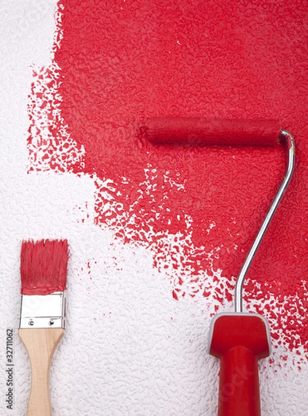 Obraz Wand malern mit Pinsel