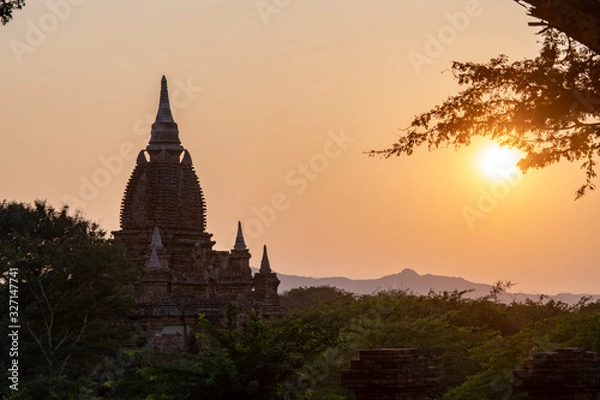 Fototapeta Temple at sunset