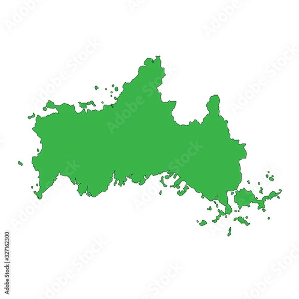 Fototapeta 地図　日本　山口