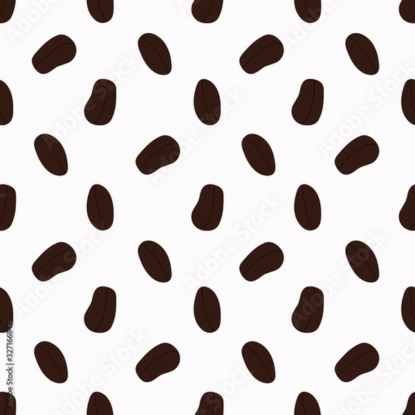 Fototapeta Seamless pattern with coffee beans. Vector illustration.