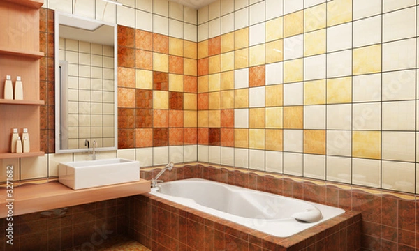 Obraz tiled design of the bathroom