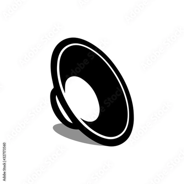 Obraz subwoofer flat icon, black of loudspeaker