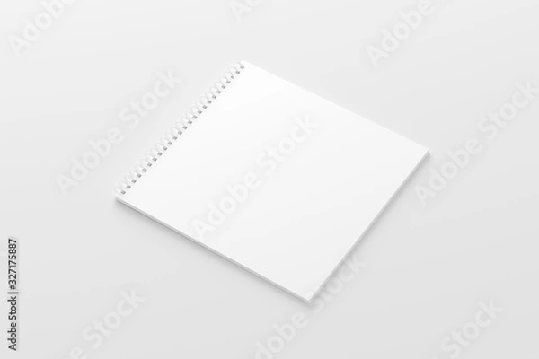 Obraz Square Spiral Notebook Notepad White Blank 3D Rendering Mockup