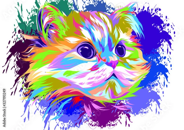 Obraz Colorful cute cat