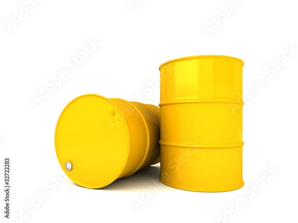 Obraz Two oil barrels 3D render