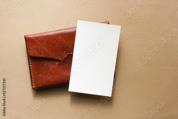 Obraz 卓上のビジネスカード縦型（合成用）