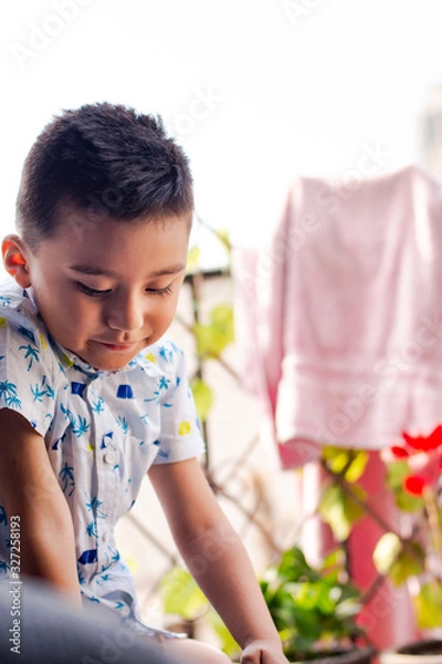Obraz Portrait of a cute child at home