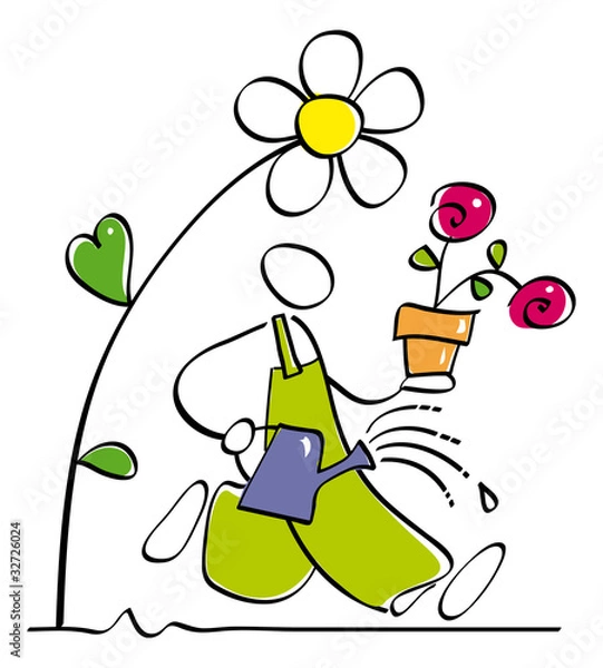 Obraz zabawny ogrodnik