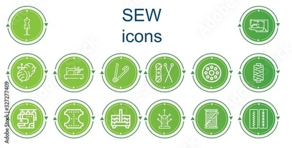 Fototapeta Editable 14 sew icons for web and mobile
