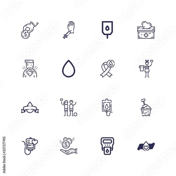 Fototapeta Editable 16 donate icons for web and mobile