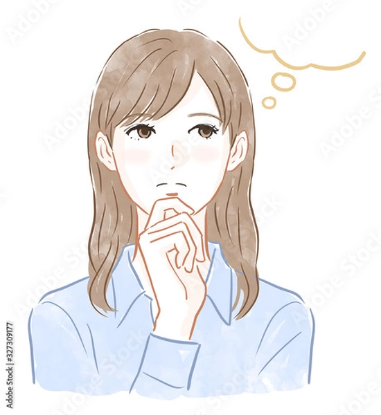 Obraz 考える女性