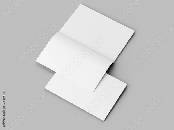 Fototapeta Open magazine with a glued binding. Vertical A4 format. 3d illustration.
