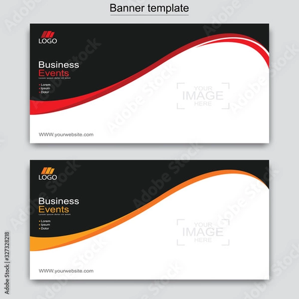 Fototapeta Vector abstract design web banner template. Web Design Elements - Header Design. Abstract geometric web banner template on grey background.Modern banner.