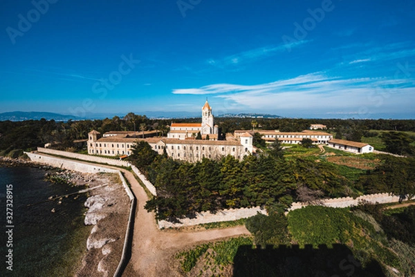 Fototapeta Abbaye de Lérins vue du Ciel