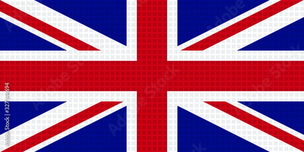 Fototapeta United Kingdom Flag Vector, Square Pattern, Background Illustration
