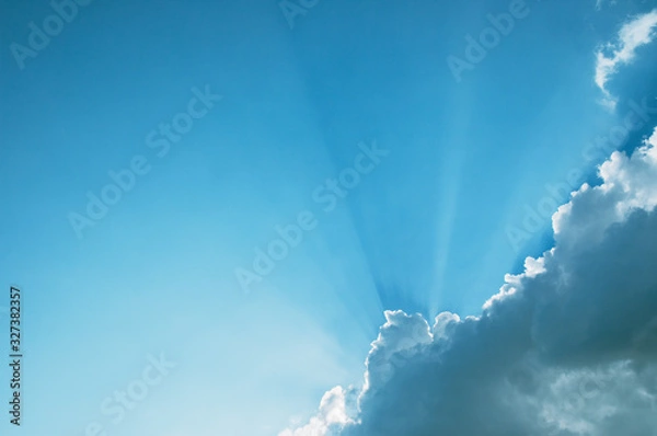 Obraz 雲間からさし込む光芒