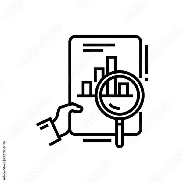 Fototapeta Searching results line icon, concept sign, outline vector illustration, linear symbol.