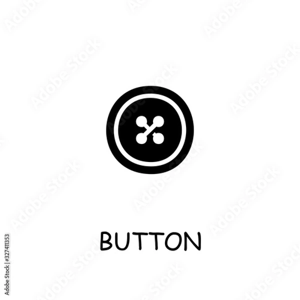 Fototapeta Clothing button flat vector icon