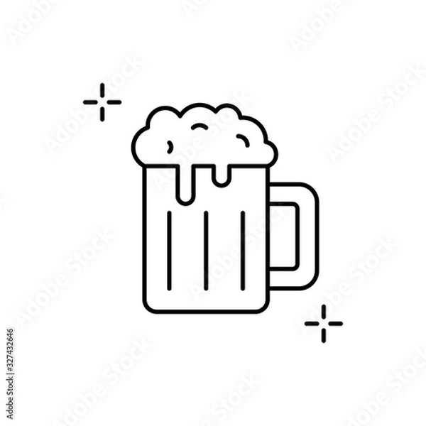 Fototapeta Alcohol, addictions, beer icon. Simple line, outline vector elements of addictive human for ui and ux, website or mobile application