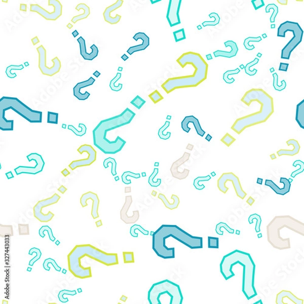 Fototapeta Quiz seamless pattern. Question marks, doubt, faq