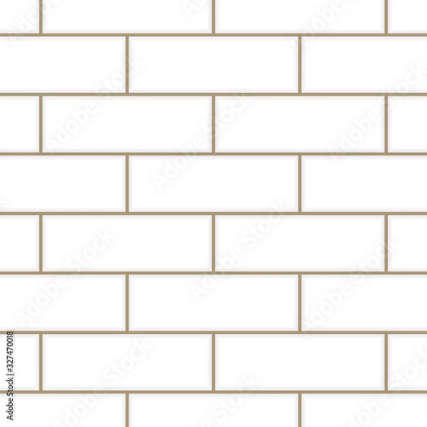 Obraz Subway tile with dark grout pattern. Vector illustrator