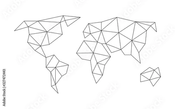 Fototapeta Vector world map. Earth planet EDITABLE STROKE