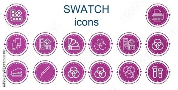 Fototapeta Editable 14 swatch icons for web and mobile