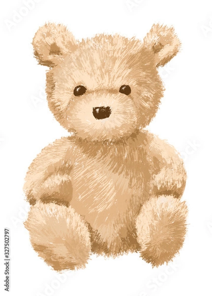 Obraz Brown Teddy bear on white background - isolated