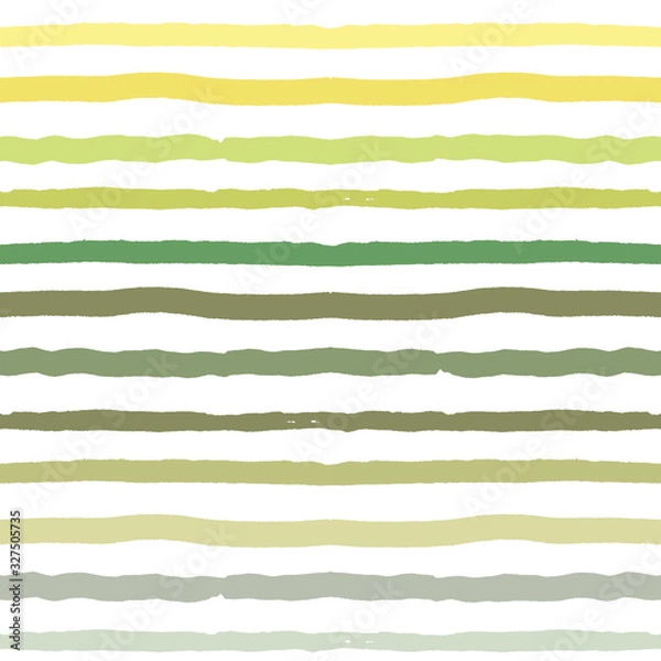 Fototapeta Vector seamless pattern with grunge horizontal stripes. Yellow and green background in lemon and lime colors. Grunge texture with brush strokes. Designs for fabric, wallpaper, border, wrapping paper.
