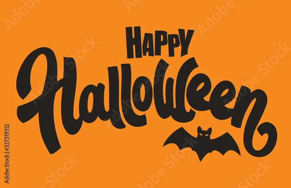 Obraz Happy Halloween vector lettering. Holiday lettering for banner. Happy Halloween poster, greeting card, party invitation. Vector illustration.