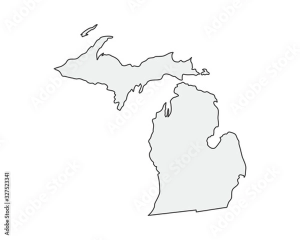 Obraz High detailed vector map. Michigan USA state