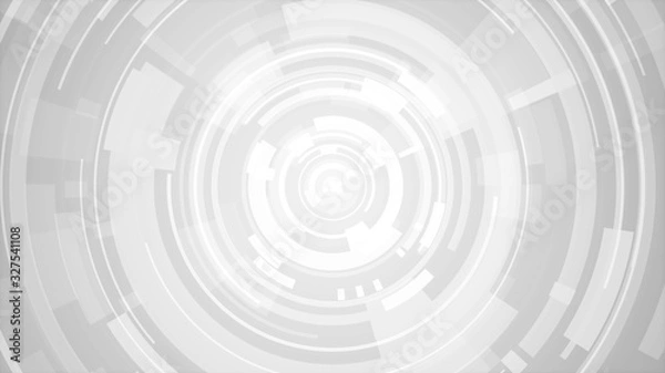 Fototapeta Circle white gray bright technology Hi-tech background. Abstract graphic digital future concept design.