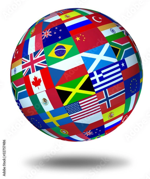 Obraz World flags sphere