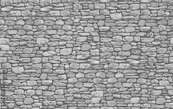 Obraz Dry stone wall masonry seamless texture map