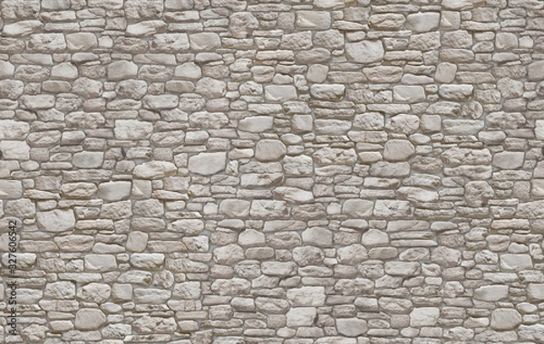 Obraz Dry stone wall masonry seamless texture map