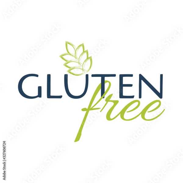 Obraz Gluten Free logo style sign. Simple vector illustration isolated on white background.
