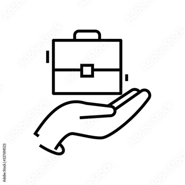 Obraz Supporting line icon, concept sign, outline vector illustration, linear symbol.