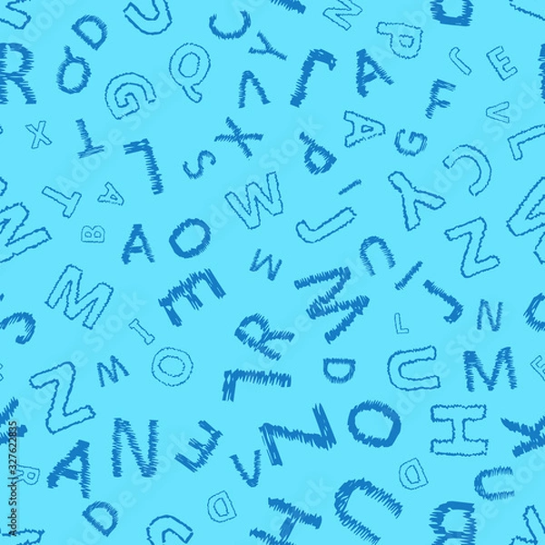 Fototapeta Doodle alphabet vector seamless background