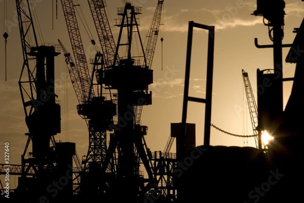 Obraz abendstimmung im hafen 1