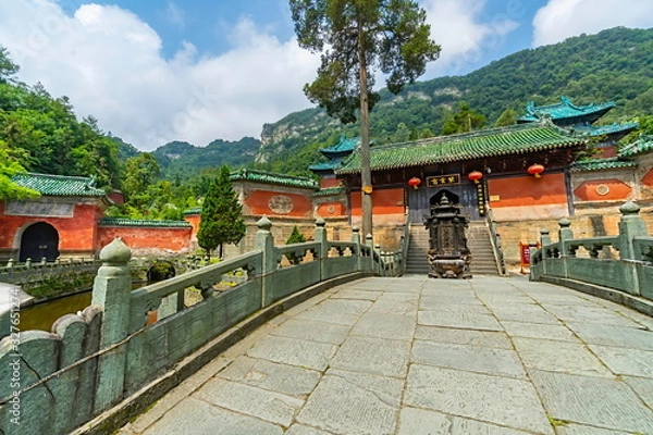 Obraz Old gateway to the sacred complex of Purple Cloud Palace (Zixiao Palace), mountains of Wudang Shan. Hubei province, China