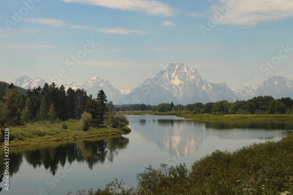 Obraz mountains and river reflections