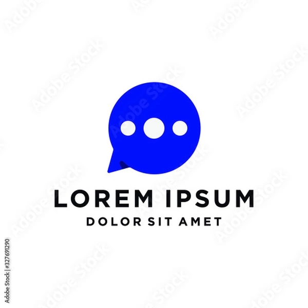 Fototapeta  chat app and review icon logo design