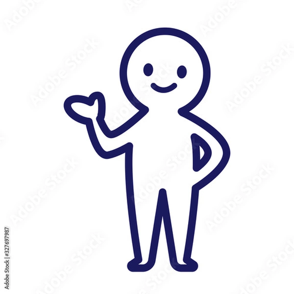 Fototapeta 人物　人間　シンプル　デフォルメ　どうぞ