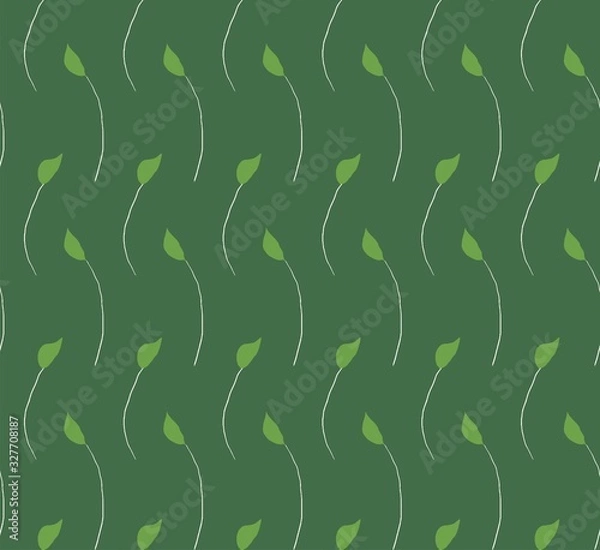 Obraz green fashionable leaves seamless vector  pattern